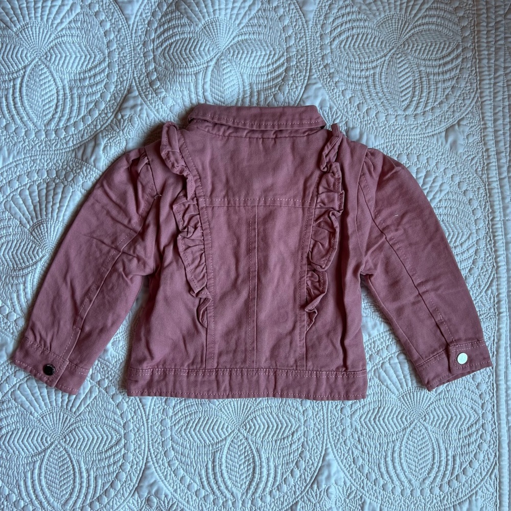 NWT Pink Ruffled Kids Jacket 3T - Picture 4 of 6